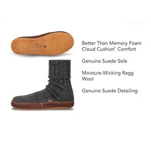 Acorn Women’s 5-6 Grey Wool Original Slipper Sock